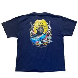 Guy Harvey Men's LG Law Enforcement Shield Marlin Protect And Serve T-shirt